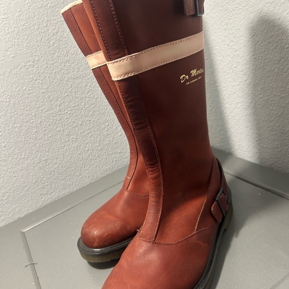 Dr. Martens Steven Vintage Women's Chestnut Brown Leather Knee Bots